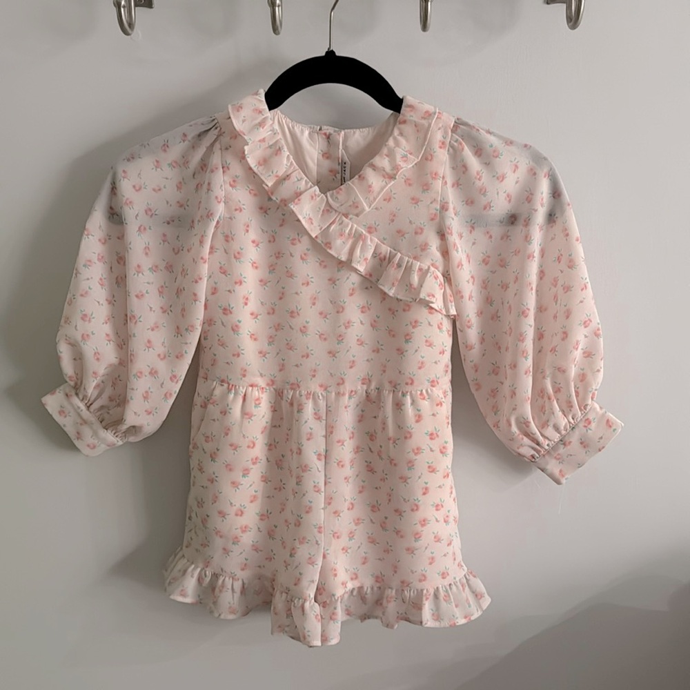 Janie and Jack Sleeved Floral Romper - size 3T
